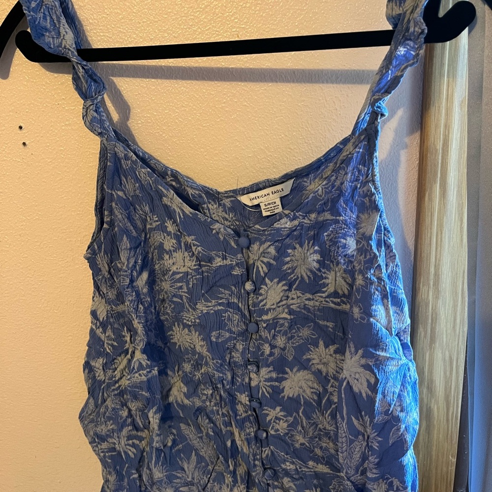 American Eagle Outfitters Blue Floral Blouse